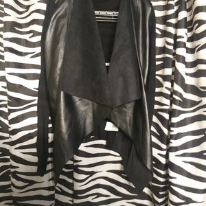 Mixed- Media Draped -front cardigan